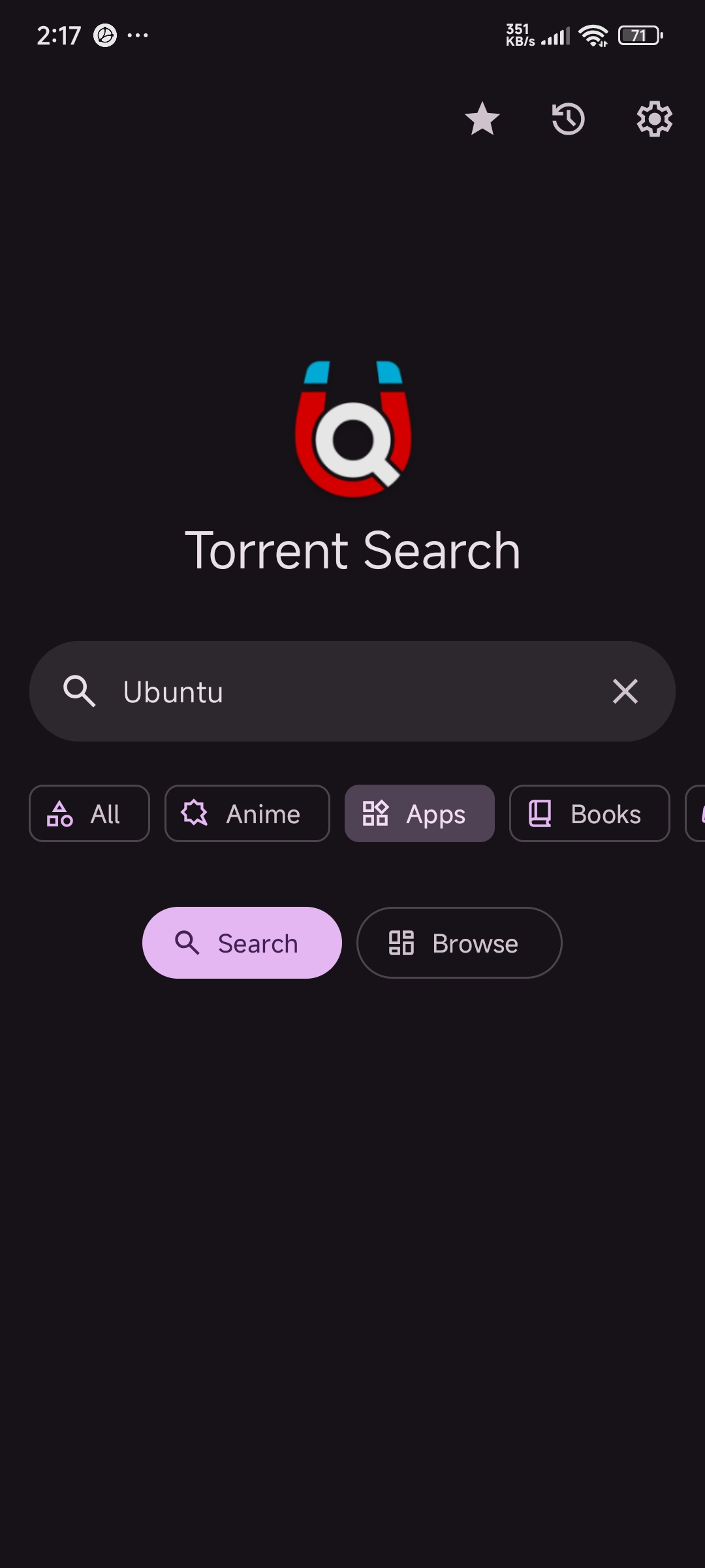 TorrentSearch 搜索结果界面