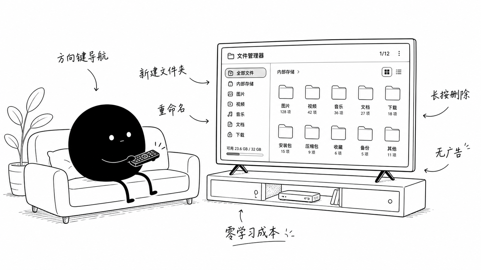 插图:遥控器顺畅操作