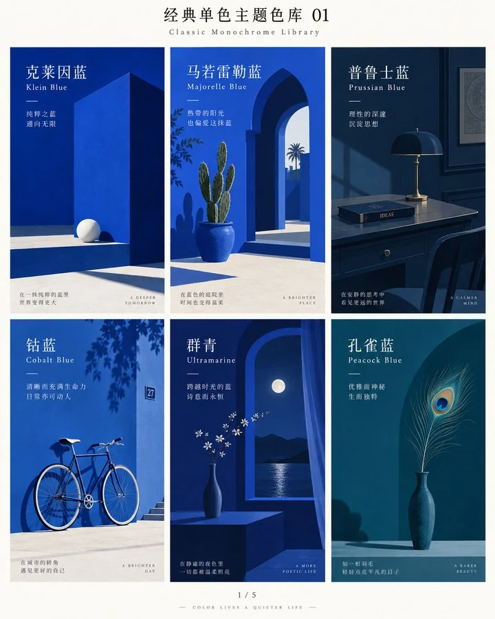 经典单色主题色预览